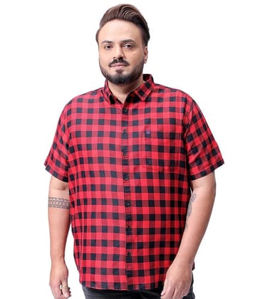 HARDSODA 100% Cotton Regular Fit Checks Full Sleeves Mens Casual Shirt - Red ( Pack of 1 ) - None
