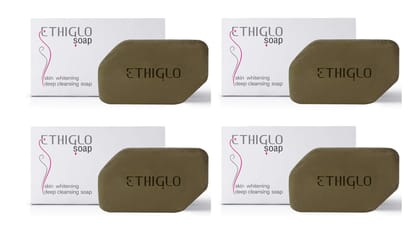 Ethiglo Deep Cleansing Soap for All Skin Types | Helps Reduce Acne Scars, Dullness, Tanning & Pigmentation | Leaves Skin Soft & Smooth | Pack of 4 (75g) Ethiglo Deep Cleansing Soap for All Skin Types | Helps Reduce Acne Scars, Dullness, Tanning & Pigment