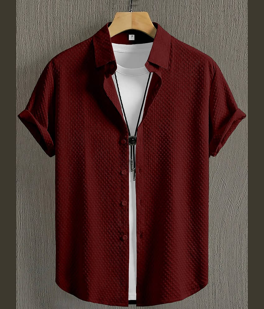 WEBRIC Cotton Blend Regular Fit Solids Half Sleeves Men's Casual Shirt - Navy ( Pack of 1 )