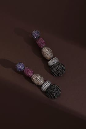 Gloria Multicolour Zirconia Dangler Earrings-Zirconia