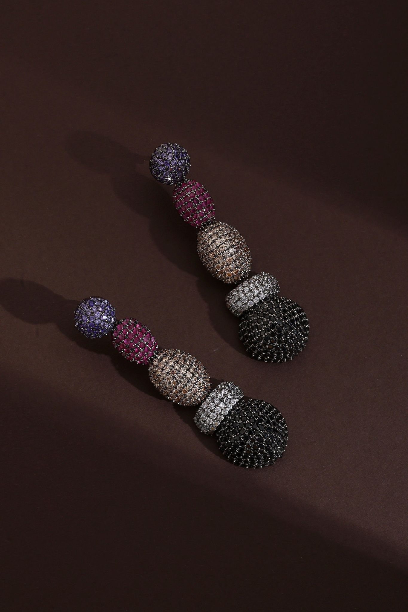 Gloria Multicolour Zirconia Dangler Earrings-Zirconia