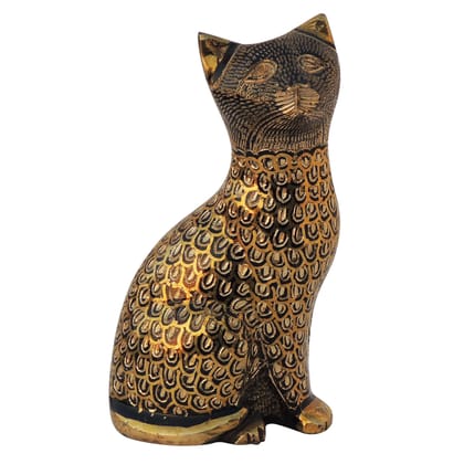Brass Table Decor Showpiece Cat Statue (ANMAS045 A)