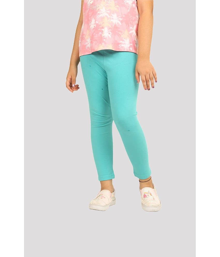 Ariel Pack of 1 Girls Cotton Leggings ( Turquoise )