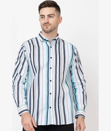 FREKMAN 100% Cotton Regular Fit Striped Full Sleeves Men's Casual Shirt - Peach ( Pack of 1 )