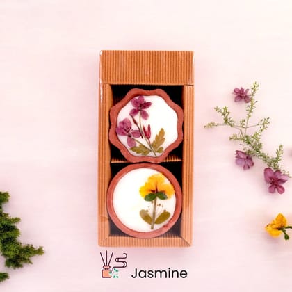 Set of 2 Scented Candle Box - Rose