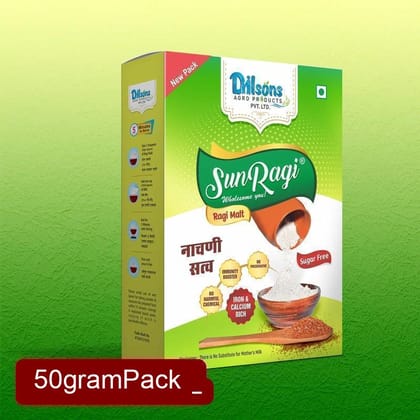SunRagi Sugar Free Ragi Malt (50g) | Diabetic Friendly Health Drink | Nutrient Rich Energy Drink