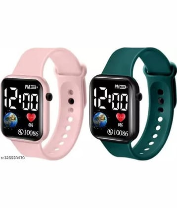 Fadiso Fashion Pink Silicon Digital Men's Watch
