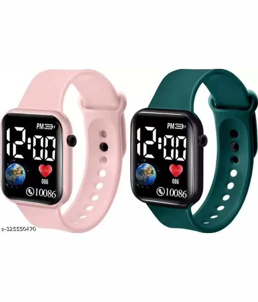 Fadiso Fashion Pink Silicon Digital Men's Watch