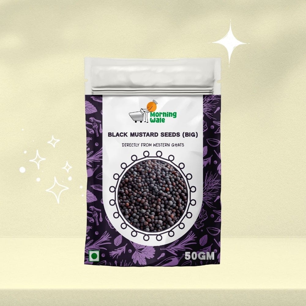 Morning Wale Black Mustard Seeds/Rai - Big (90g) | Bold Tempering Spice | Pungent Aroma