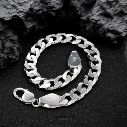 925 Sterling Silver regular style Cuban Link Men's Chain Bracelet 8.5"