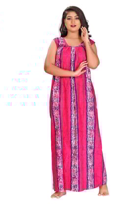 Fabimi Women Sleeveless Cotton Nighty 
