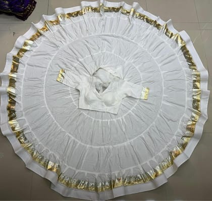 Pure reyon cotton 5 layer with full flare with original lapa border chaniya blouse Pure reyon cotton 5 layer with full flare with original lapa border chaniya blouse