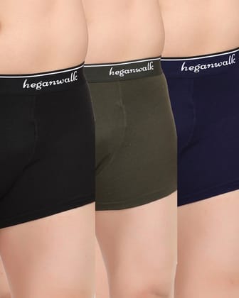 Heganwalk Pack of 3 Pocket Trunks Olive/NavyBlue/Black