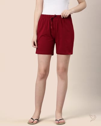 Solid Night Shorts - Cherry Berry-XS / Cherry Berry