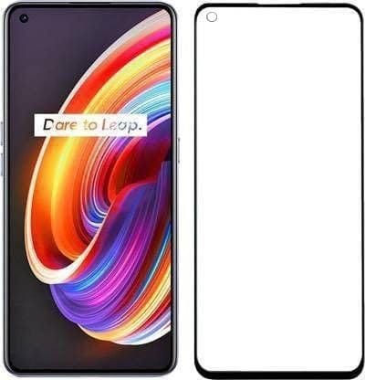 PLUGTECH Advanced Tempered Glass With Anti-Explosion 9H Hardness Edge-To-Edge Coverage Screen Guard for Realme 8