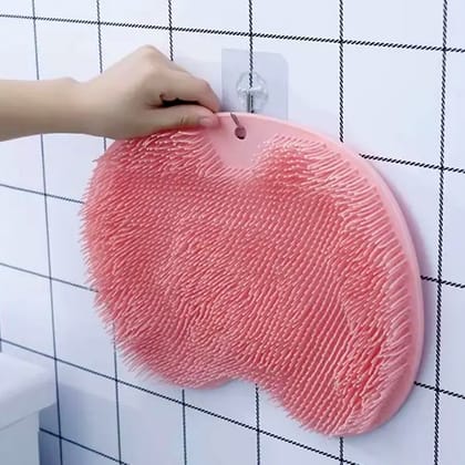 Silicone Bath Massage Cushion with Suction Cup, Foot Scrubber Brush Mat, Anti-Slip Exfoliating Dead Skin Massage Pad for Lazy Feet Washing in Bathroom