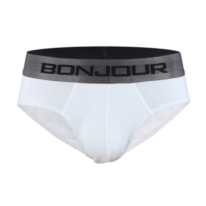 Men's Low-Rise Premia Cotton Briefs With Elasticated Band White S