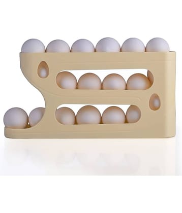 analog kichenware 2 Tier Rolling Lemon Plastic White Egg Container ( Set of 1 )