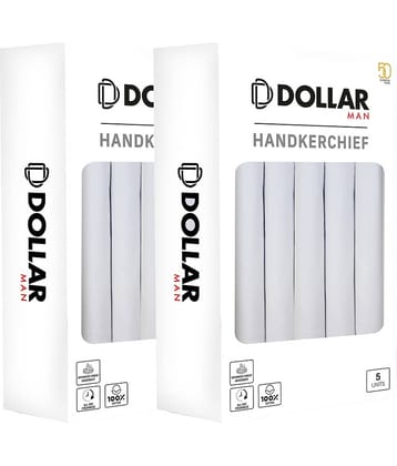 Dollar - White Cotton Men's Handkerchief ( Pack of 3 )