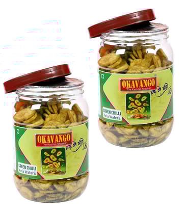 Banana Chips Green Chilli Flavour Spicy Banana Chips, 300g, Pack of 2