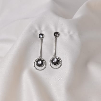 Ecliptic Earrings - Black MOP-Silver