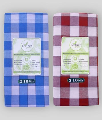 Feather Green Multi Lungi - Free size