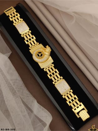 Magnificant And Attractive Mercedes Logo with Tiger Design Bracelet for Men's-BR-203