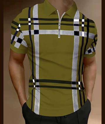 ENITOR Men Cotton Blend Regular Fit Printed Polo T Shirt ( Maroon )