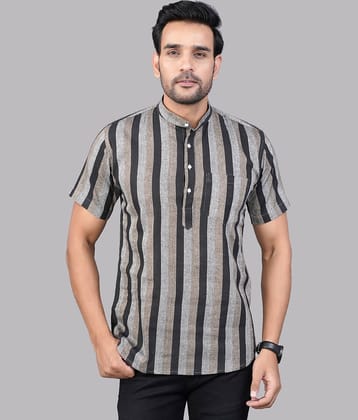 QuaClo - Grey Cotton Men's Regular Kurta ( Pack of 1 )