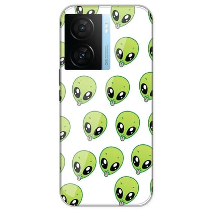 Alien - Clear Printed Silicone Case For iQOO Models-iQOO Z7S 5G