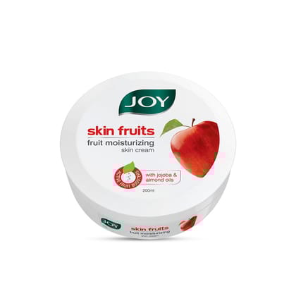 Joy Skin Fruits Moisturizer for Dry Skin (200ml), Cold Cream for Winters, With Apple, Jojoba & Almond Oil | Quick Absorbing & Non Sticky Moisturizer for Face, Hands & Body | For Healthy, Soft & Glowing Skin Joy Skin Fruits Moisturizer for Dry Skin (200ml