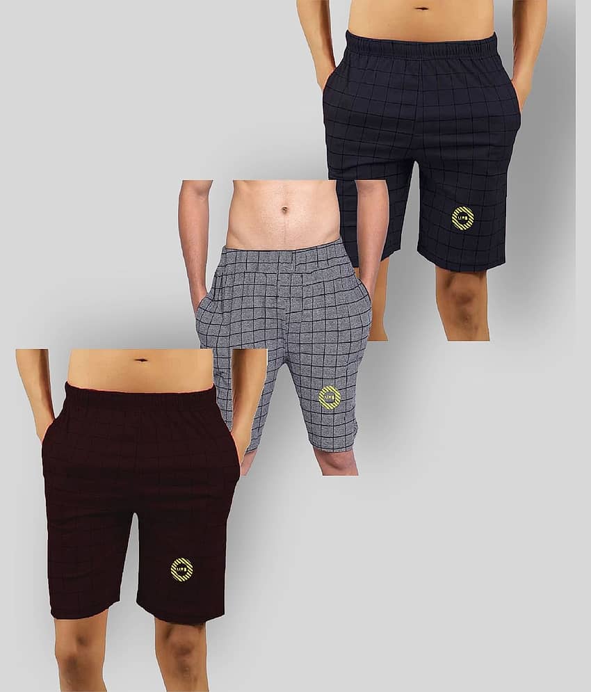 MRB - Multicolor Cotton Blend Men's Shorts ( Pack of 3 )