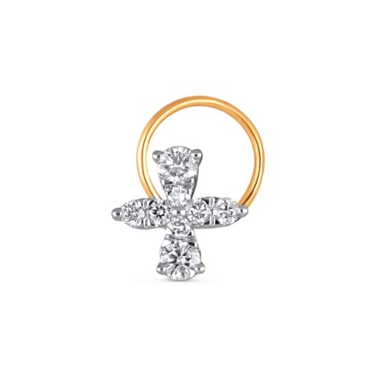 Senco Gold Subtle Brilliance Diamond Nose Pin ( 0.286 gm/0.12 ct/GH-VS/18K Yellow Gold )