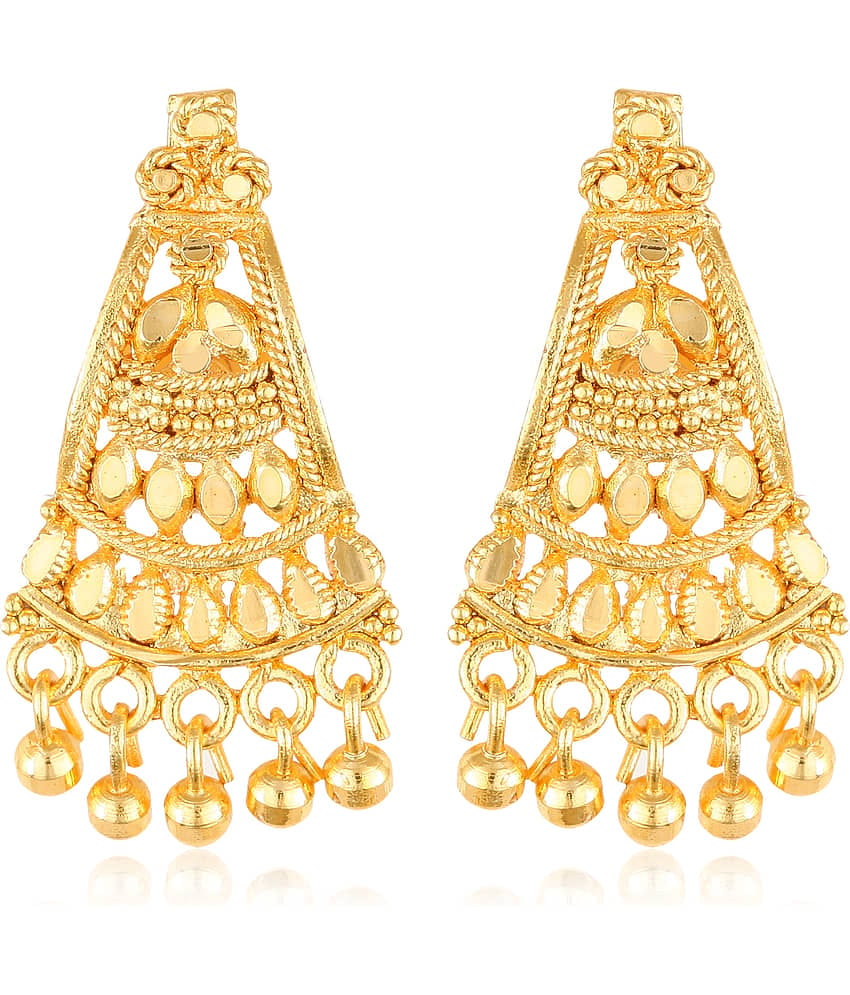 Vighnaharta Glittering Gold Plated Screw back alloy dangler studs Earring for Women and Girls   [VFJ1630ERG ]