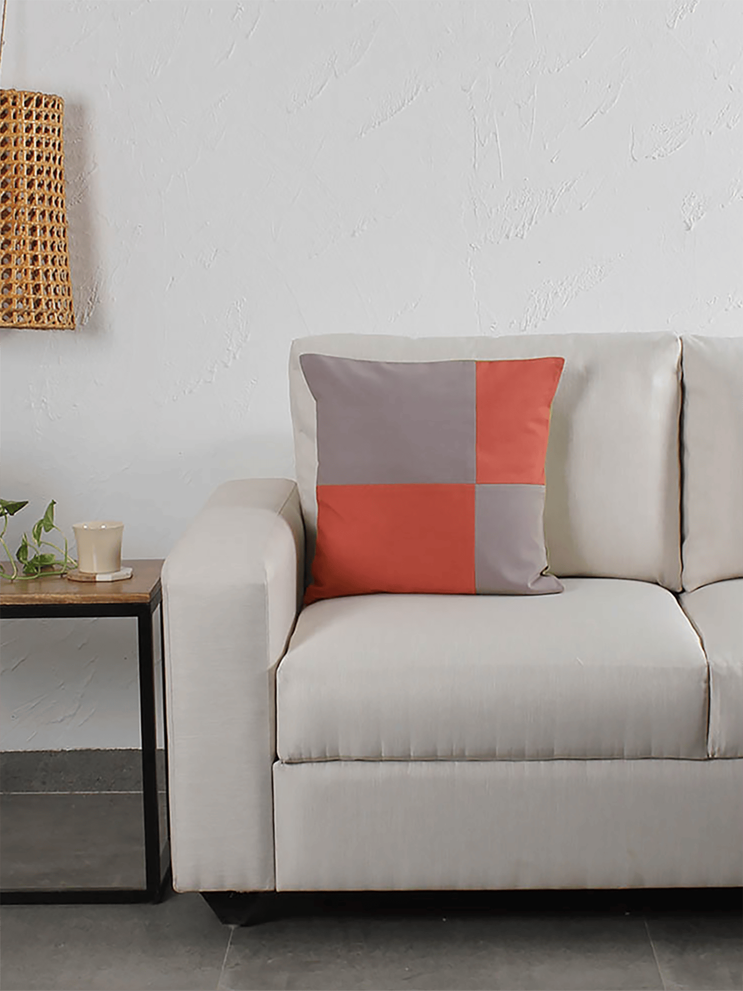 Bhumiti - Set Of 2 Cushion Covers (Grey) - Medium-40X40cm / Grey / 100% Cotton