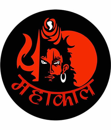 Asmi Collection Self Adhesive Vinyl Shiva Mahakaal Car Sticker ( 16 x 16 cms )