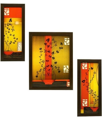 Indianara FLORAL Synthetic Painting With Frame