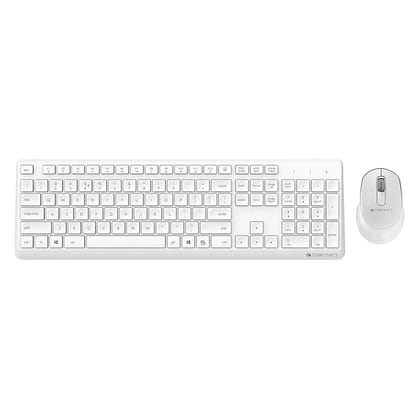 Zebronics Companion 200 Wireless Combo with Silent Operation Mouse, Full Size Keyboard, 1600 DPI, Integrated Multimedia, ON/Off, Power Saving Mode, 2.4GHz Nano Receiver and Plug Play Usage (White)
