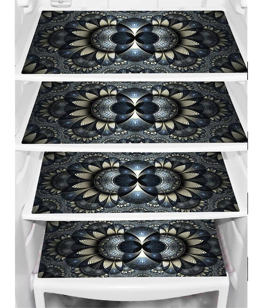 Shaphio Set of 4 PVC Black Fridge Mats