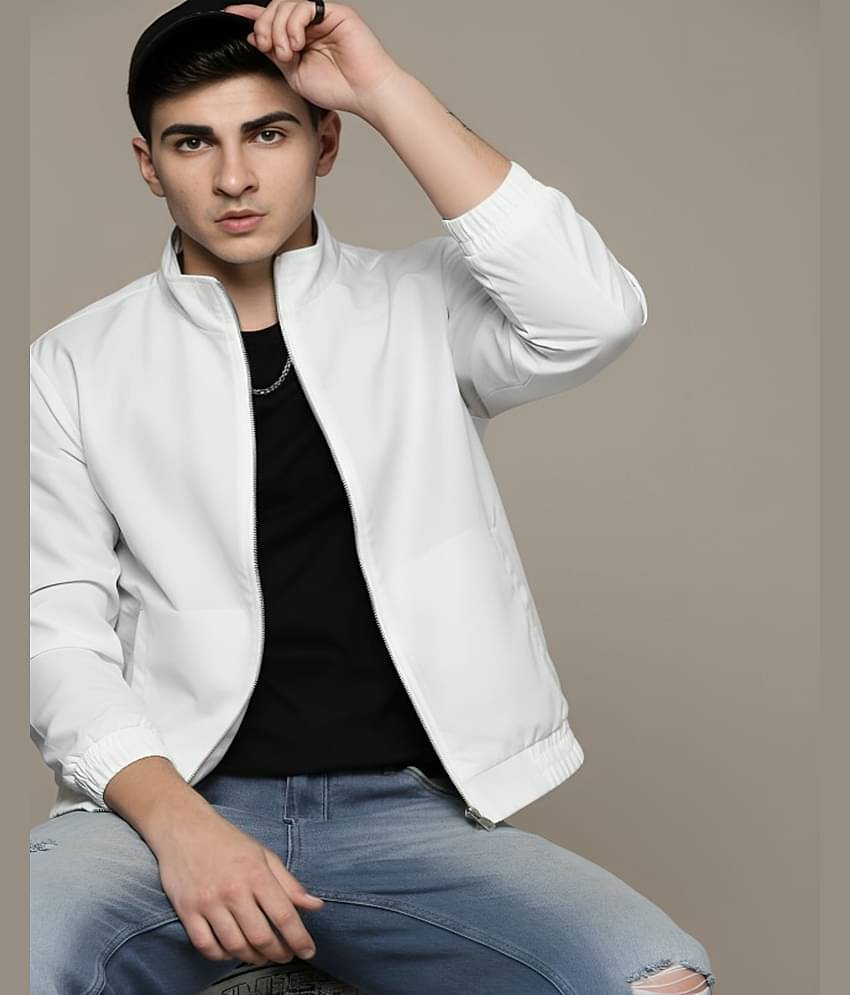 PLUS PARADISE Polyester Men's Windcheater Jacket - White ( Pack of 1 )