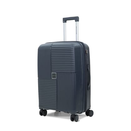 AMERICAN TRAVELLER Touris Explore Luggage Trolley Bags | Polypropylene Durable Hard Shell | TSA Type Lock | 360 degree Disc Spinner Wheels | Expandable Suitcase for Travel (Dark Grey, Small, Expo-S20)