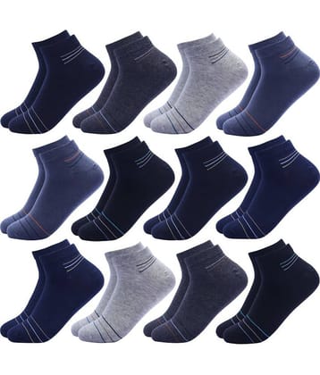Broen - Cotton Men's Striped Multicolor Low Cut Socks ( Pack of 12 )