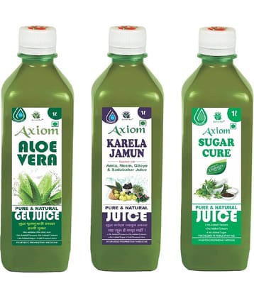 Axiom Karela Jamun 1000Ml,Aloevera Juice 1000Ml,Sugar Cure Juice 1000Ml Ayurvedic(Pack Of 3)