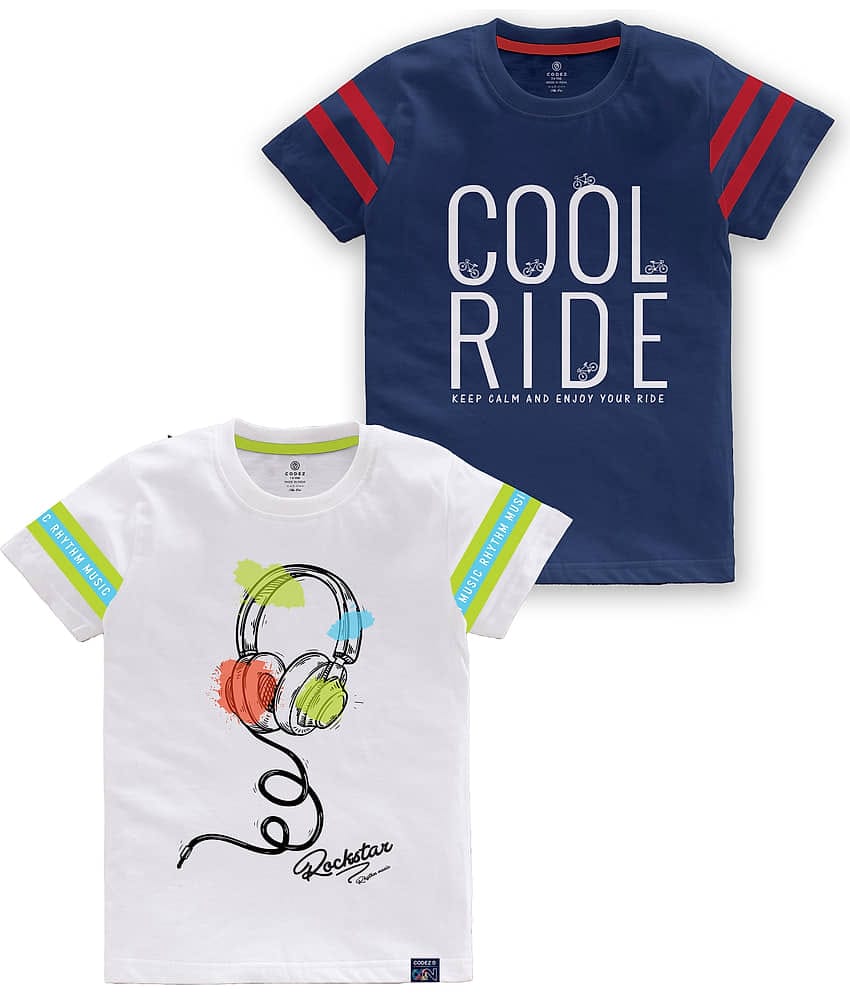 CODEZ Pack of 1 Boys Cotton Blend T-Shirt ( Multi Color )