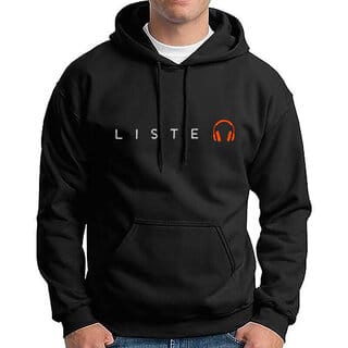HIT SQUARE Men Black Printed Hooded Full Sleeve Sweatshirt.