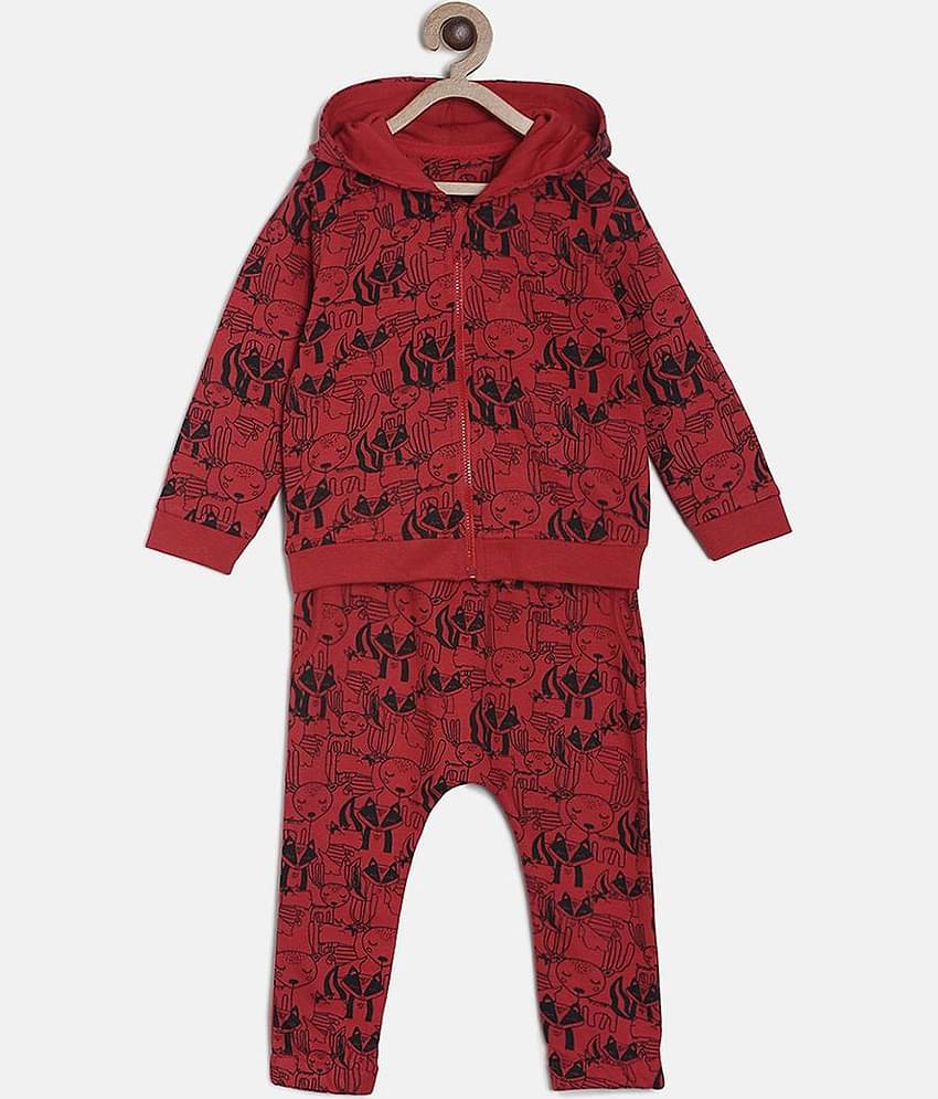 MINI KLUB Pack of 1 Baby Girls Cotton Top & Trouser ( Red )