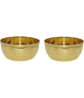 A & H ENTERPRISES - Hammered Katori /Sabzi Bowl Brass Cereal Bowl 200 mL ( Set of 2 )