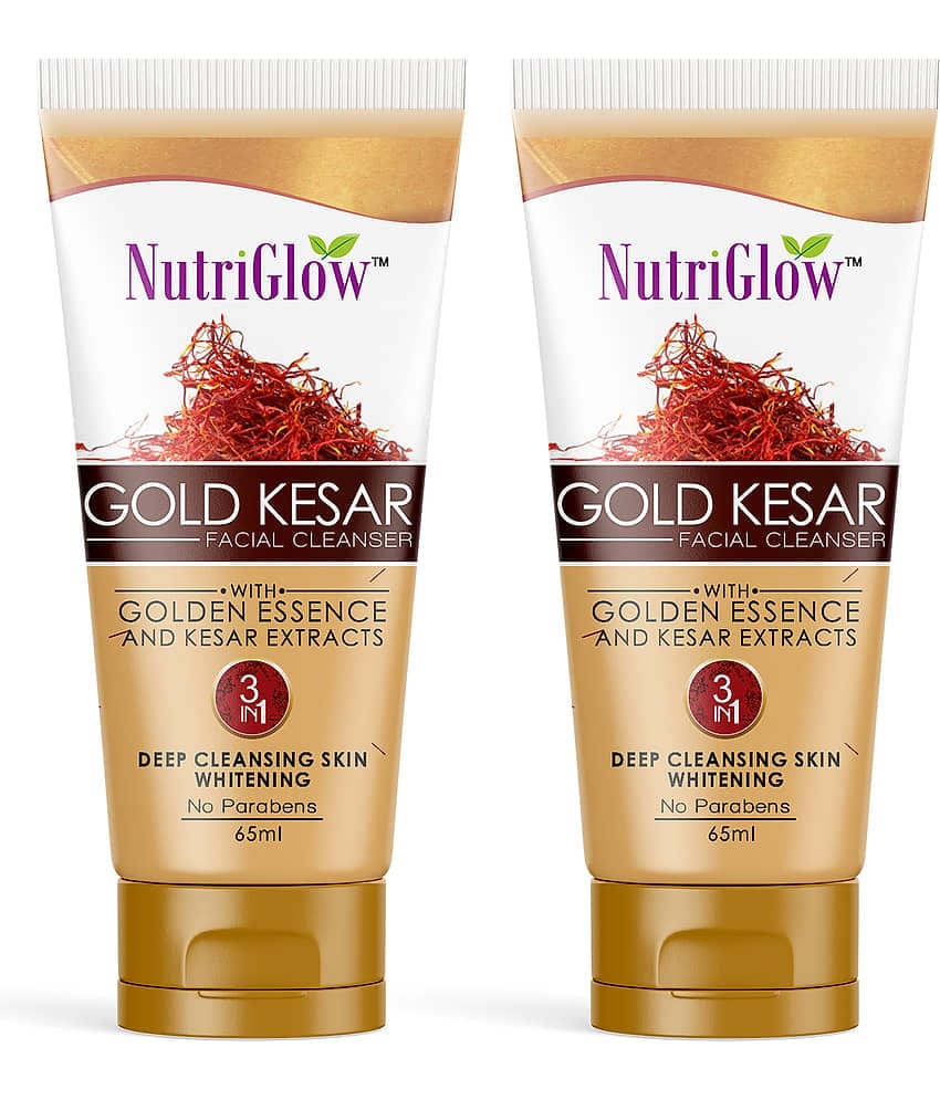 Nutriglow Gold kesar Face Wash For Deep Cleansing and Radiant Skin, Tan Removal, 65 ml Each (Pack of 2)
