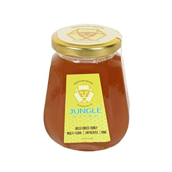 JUNGLE STING 100% Pure-Raw and Unprocessed Honey Collected from Wild Forest Hives| Naturally Sweet Without Added Sugar| Unheated & no preservatives| 250gm - 250 gm