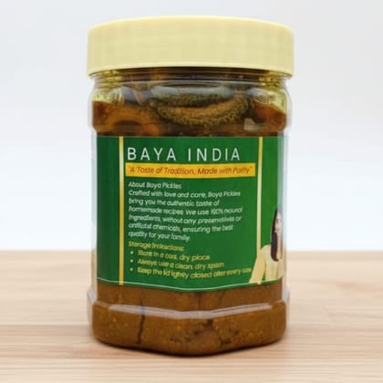 Baya India Karela Pickle 350g | Homemade  Karela  ka Achar | Traditional North Indian Recipe | Spicy & Tangy Flavor | Made with Mustard Oil & Handcrafted Spices | No Preservatives